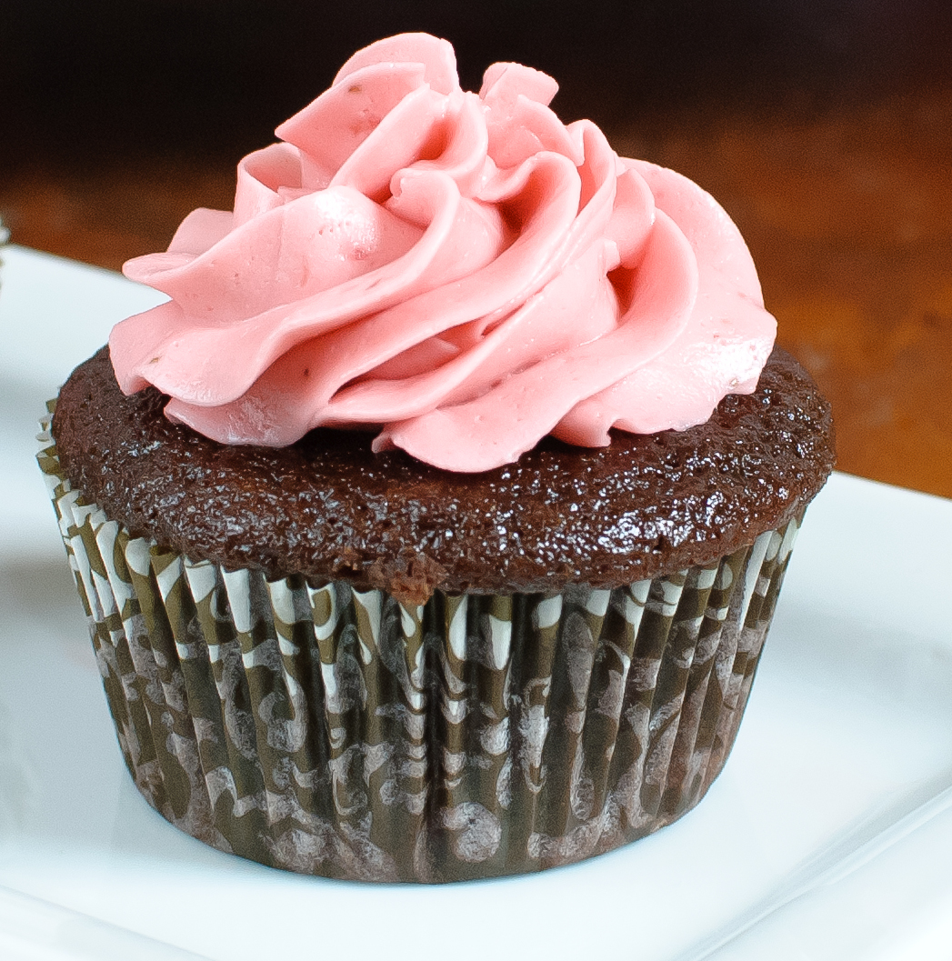 Chocolate Strawberry Cupcakes - Baked In